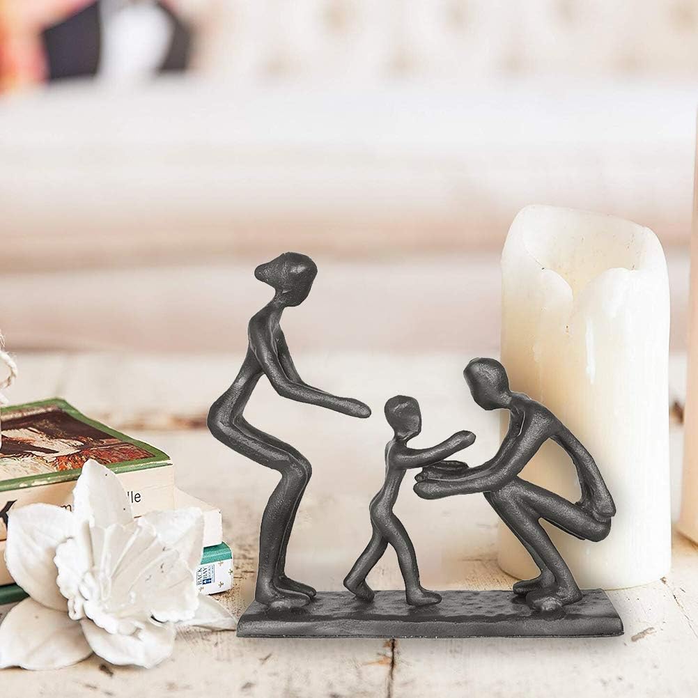 Aoneky Familie Figur Statue - Metall Kunst Skulptur Geschenk für Jahrestag, Geburtstag，Dekoration fü