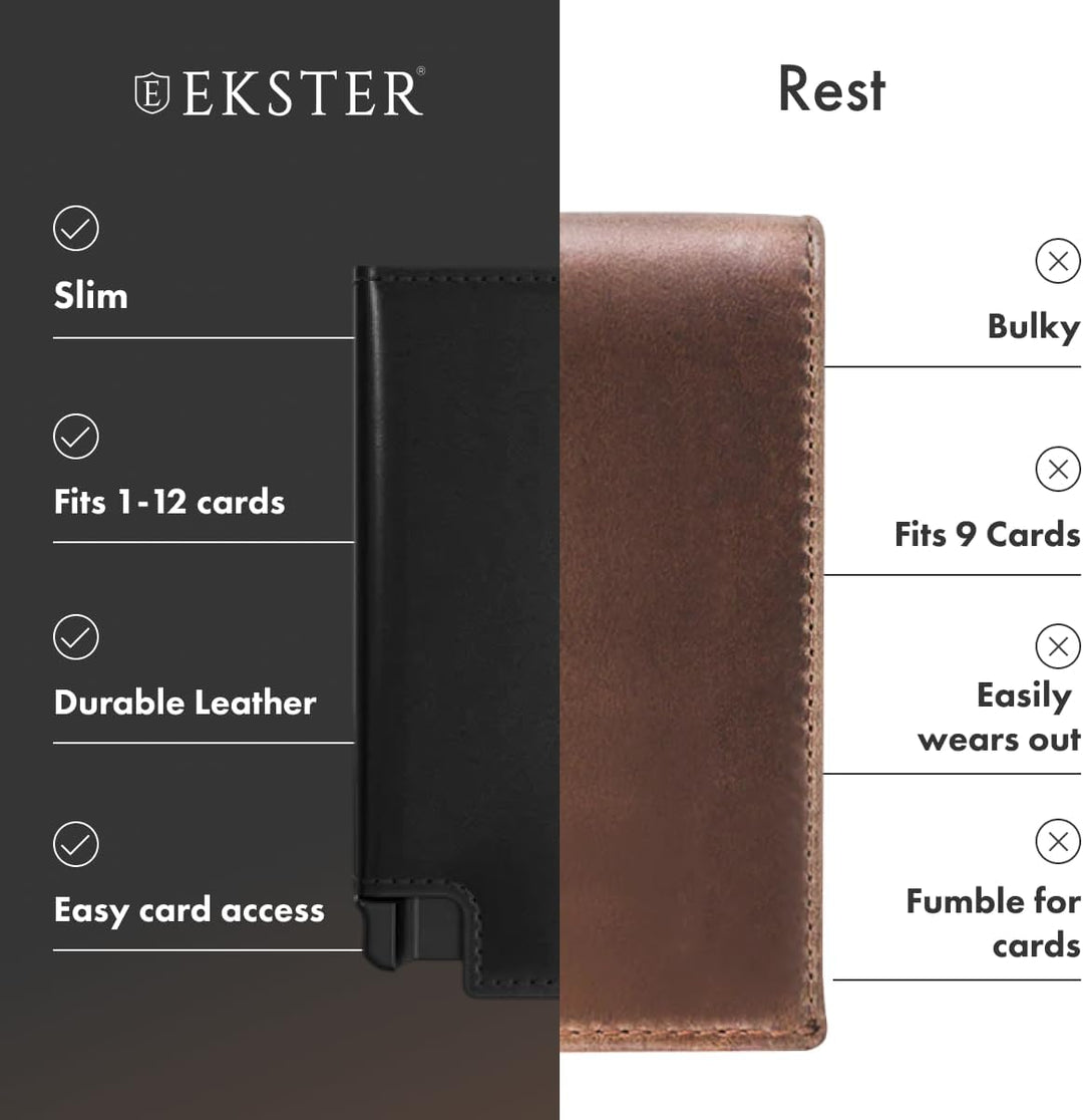 Ekster Geldbörse aus recyceltem Parlamentsleder, Dunkelgrau, Smart, Dunkelgrau