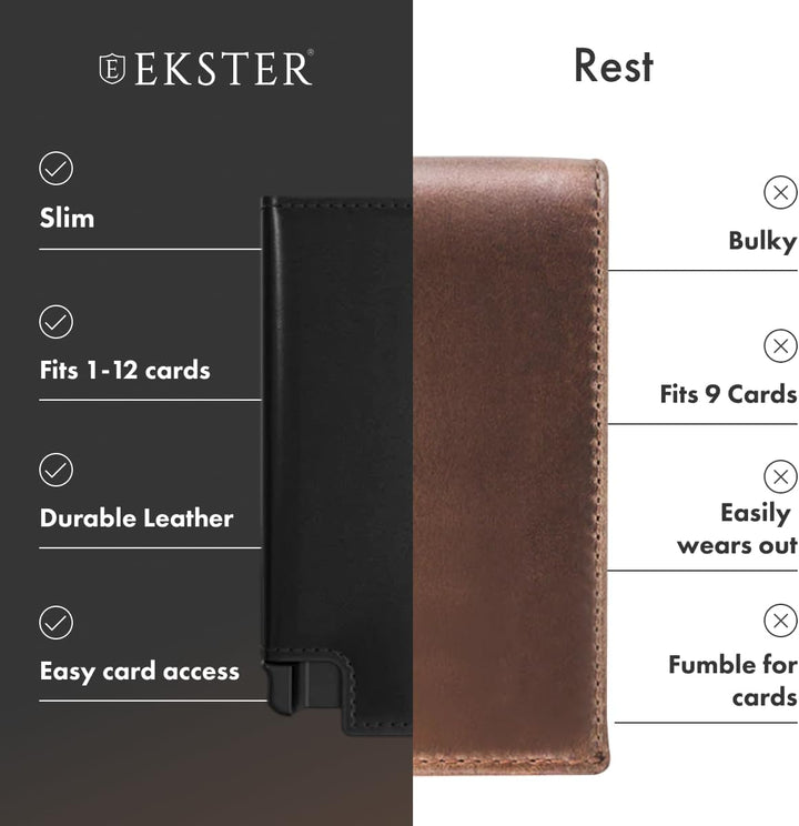 Ekster Geldbörse aus recyceltem Parlamentsleder, Dunkelgrau, Smart, Dunkelgrau