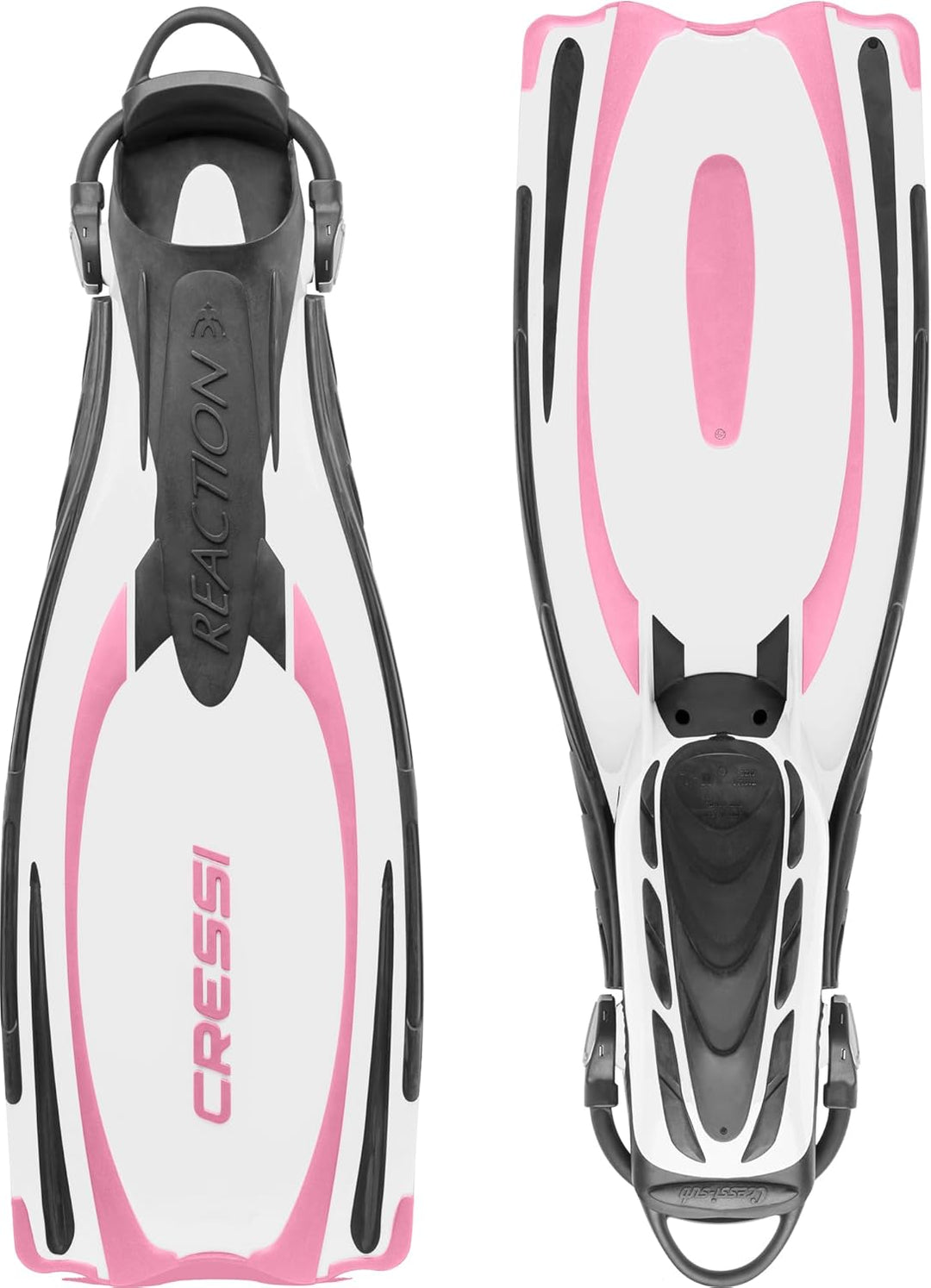 Cressi Reaction EBS Fins - Hochleistungstauchflossen mit EBS Strap S/M (39/42) Weiss/Rosa, S/M (39/4