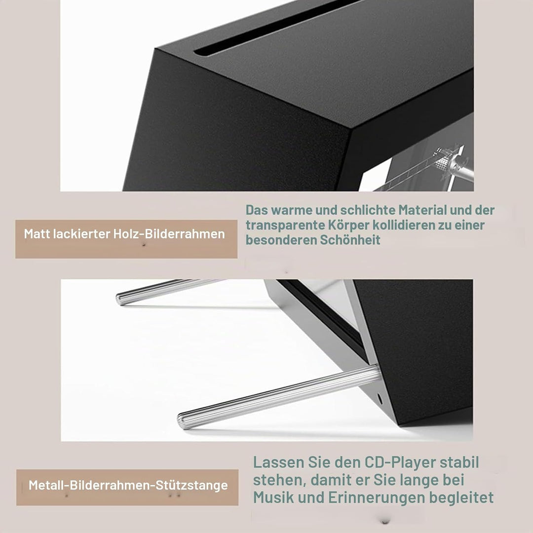 Musikrahmen-CD-Player, Wandmontage, Musik-Dekorativer Bilderrahmen, mit Fernbedienung/5.0 Bluetooth/