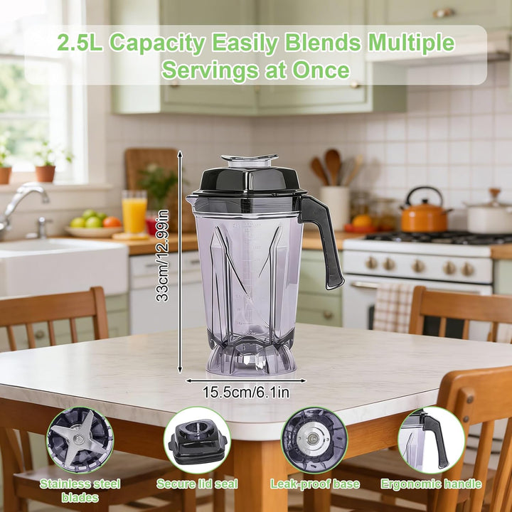 1,8 l Ersatz-Mixerkrug, kompatibel mit Buffalo Blender Pitcher, Ersatzbehälter, transparenter Mixbeh