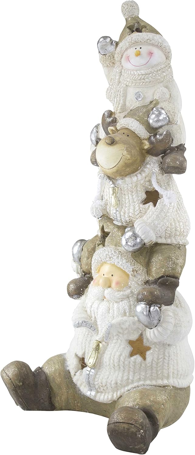 DECOLINE Deko Figur mit Beleuchtung (A) Schneemann, Rentier, Weihnachtsmann, (A) Schneemann, Rentier