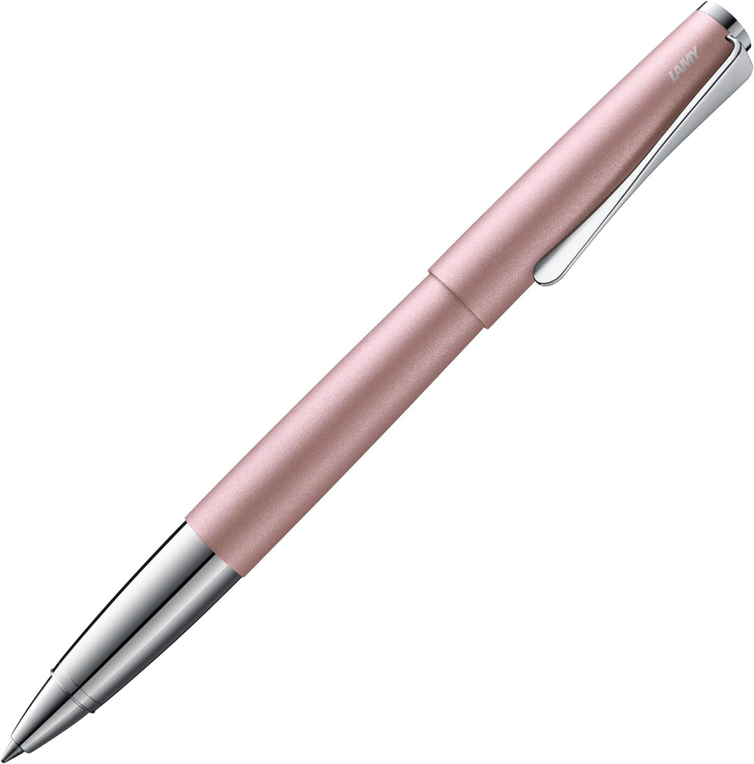 LAMY studio Premium Tintenroller 369 aus Edelstahl in mattem Lack-Finish, propellerförmige Clip-Dreh