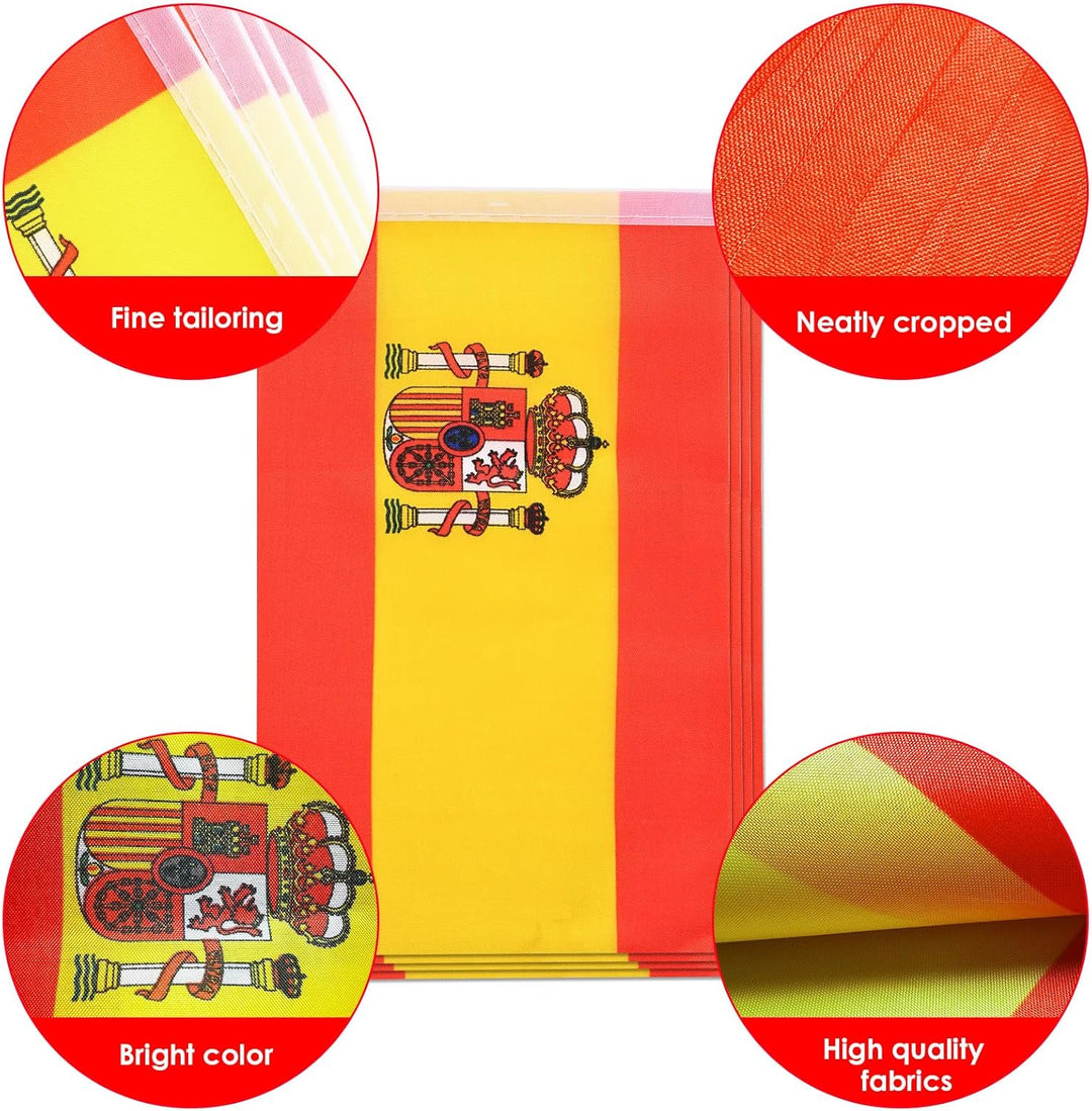 AhfuLife Spanien Wimpelkette Fahnenkette Flaggenkette, 4 Stück 30 Flaggen 14 x 21cm –10m Beidseitig
