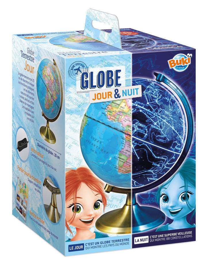 BUKI France 7345 Tag und Nacht Globus (FRANZÖSISCHE Version), Französische