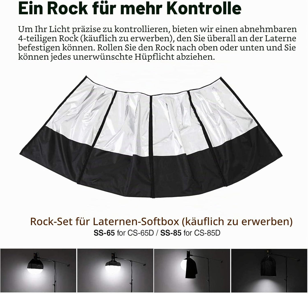 Godox CS-65D Laternen Softbox 65 cm,Bowens-Halterung,Schnell zu installieren,Zusammenklappbar,Globus