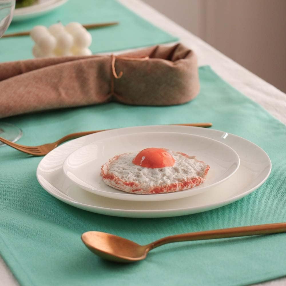 Vivi Idee® 6er Tischsets Platzset 100% Baumwolle Platzdeckchen Stoff abwaschbar Handgenäht 52x33cm (