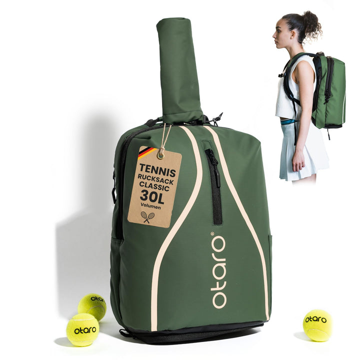 Otaro Tennisrucksack mit Schuhfach (Für 2 Tennisschläger) Inkl. Separierten Schuhfach & Schlägerschu