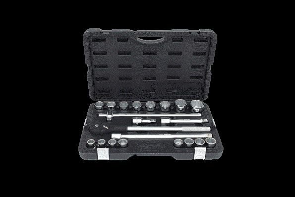 KS Tools 911.0751 3/4 Zoll 12-Kant Steckschlüssel-Satz | inklusive Umschaltknarre, 24-Zahn | matt sa