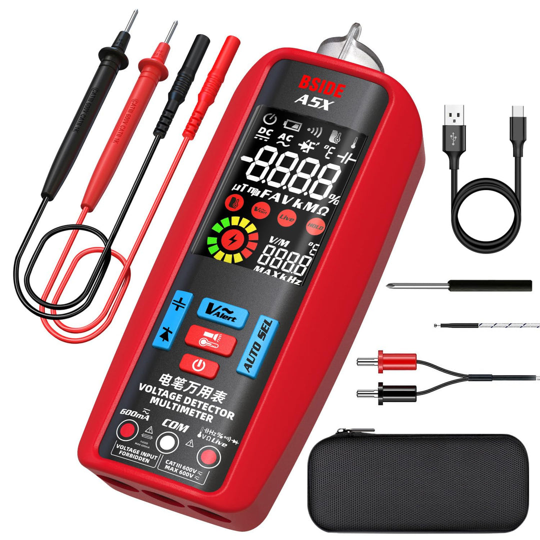 BSIDE Digital Multimeter Automatisch Stromprüfer Spannungsprüfer Farb LCD 6000 Zähler mit Temperatur