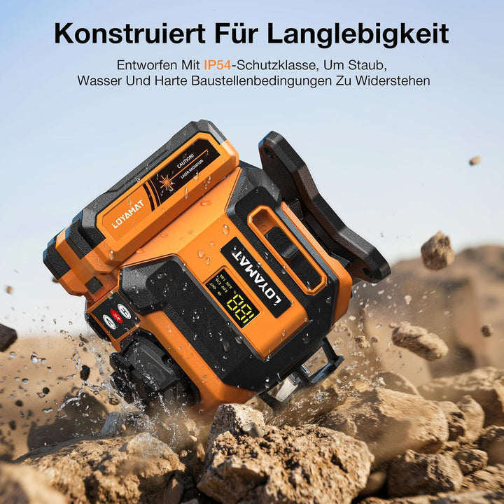 16-Linien grüner Kreuzlinienlaser, Laser-Wasserwaage mit Stativ – 4×360° selbstnivellierender Laser