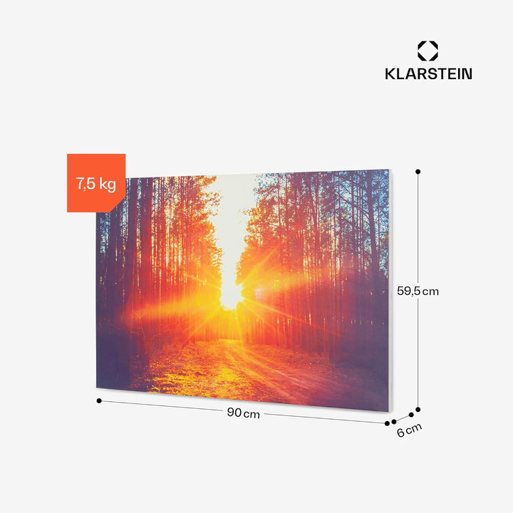 Klarstein Infrarotheizung mit Thermostat, 580W Elektroheizung, Bild-Infrarotheizung zur Wandmontage,