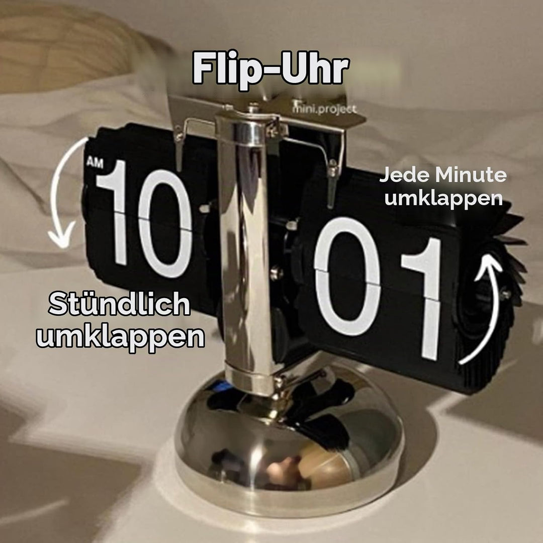 Ejoyous Flip Clock, Retro Flip Uhr Tisch Standuhr Vintage-Tischuhr Klappuhr Schreibtischuhr Digitale