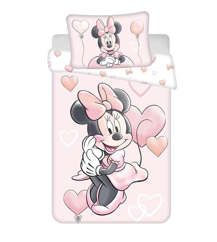 Jerry Fabrics Bettwäsche Minnie Balloon für Kinderbett oder Junior, 100 % Baumwolle, Bettbezug 100 x
