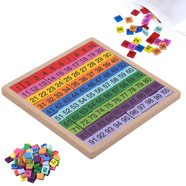 1 x 1 Multiplication Game Board, Mathematik Spielzeug, 1-100 fortlaufende Zahlen, Lernspielzeug Gesc