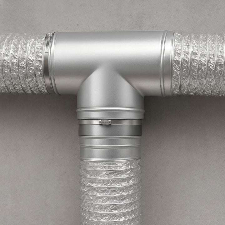 Weedness T-Stück 150 mm - Rohrlüfter Abluft Aktivkohlefilter Grow Lüfter Ablauftschlauch Adapter Kli