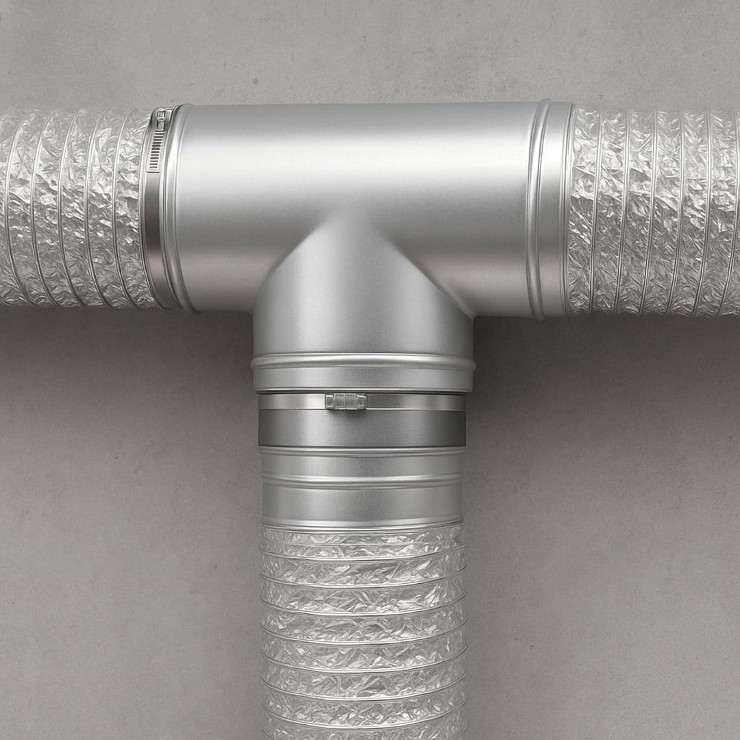 Weedness T-Stück 125 mm - Rohrlüfter Abluft Aktivkohlefilter Grow Lüfter Ablauftschlauch Adapter Kli