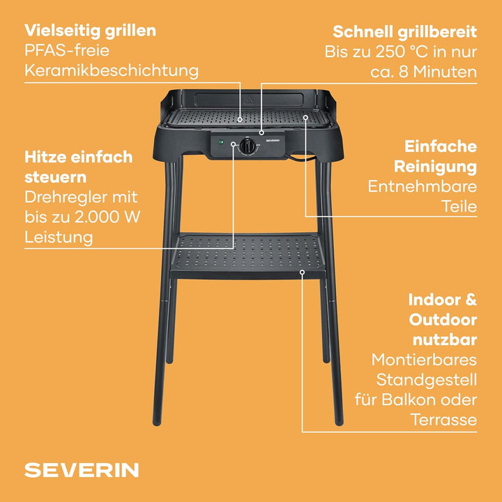 Severin Tischgrill mit Standfuss, Standgrill & Tischgrill (Innen- & Aussennutzung), Balkon & Küche,