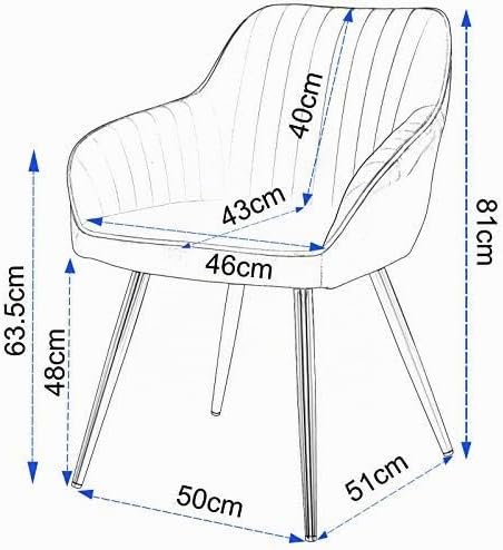 Lestarain 1 Stück Esszimmerstuhl, Küchenstuhl Wohnzimmerstuhl Sitzfläche Aus Samt Polsterstuhl Mit A