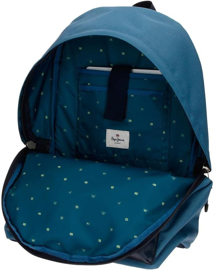Pepe Jeans Duncan Schulrucksack, Blau, 31 x 44 x 17,5 cm, Polyester, 21,12 l Rucksack 44, Rucksack 4