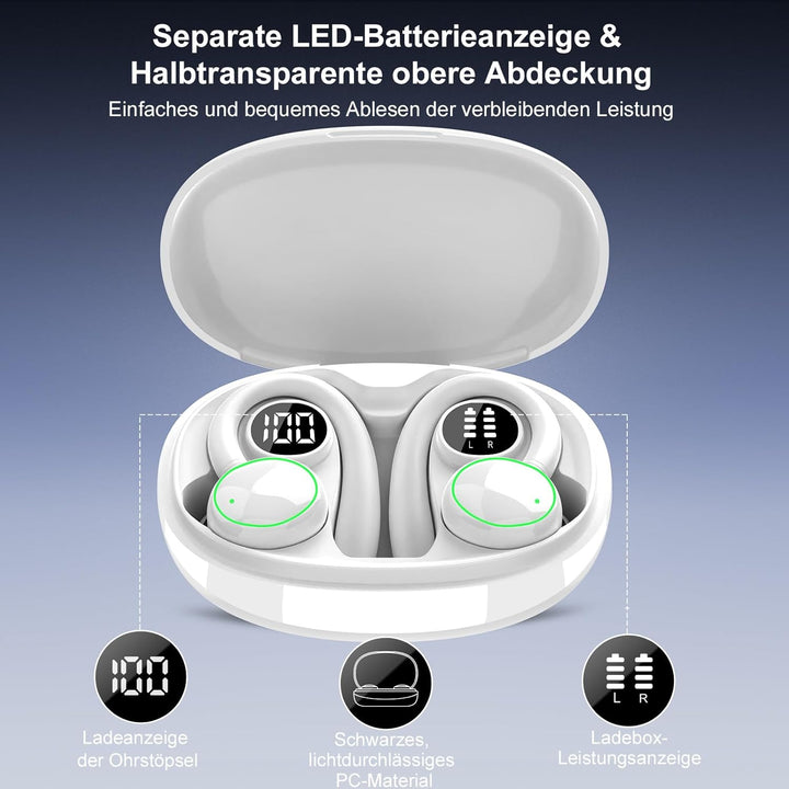 Bluetooth Kopfhörer Sport, Kopfhörer Kabellos Bluetooth 5.3 mit 4 Mic, In Ear Kopfhörer ENC Noise Ca