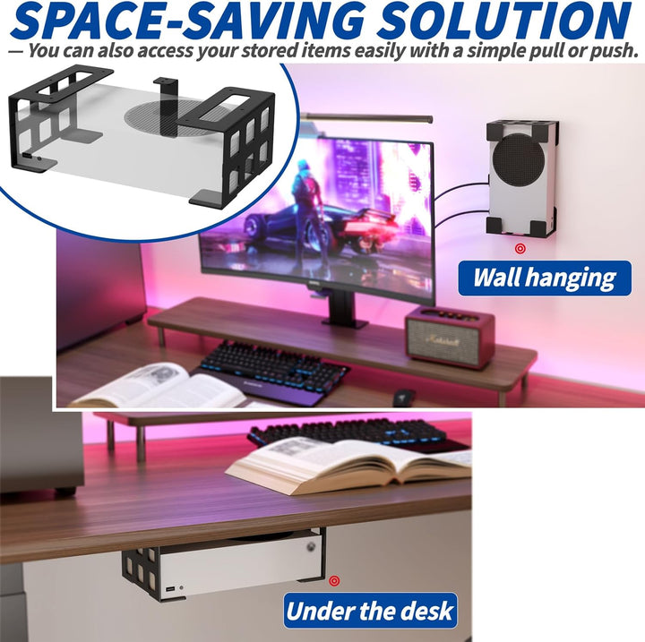 sciuU Universal Untertisch-/ Decken-/ Wandhalterung – für Geräte < 9cm Dicke /10kg – 2mm Edelstahlha