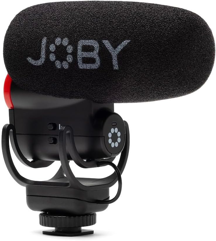 JOBY Wavo Plus, Vlogging-Mikrofon für Kameras, Super-Nierenmikrofon mit Live-Audioüberwachung, Hochp