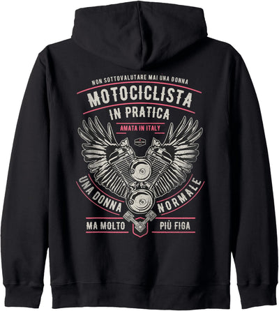 Motorrad Sprüche für Italienische Frau Italienerin Kapuzenjacke