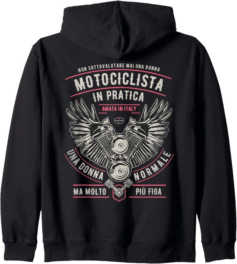 Motorrad Sprüche für Italienische Frau Italienerin Kapuzenjacke