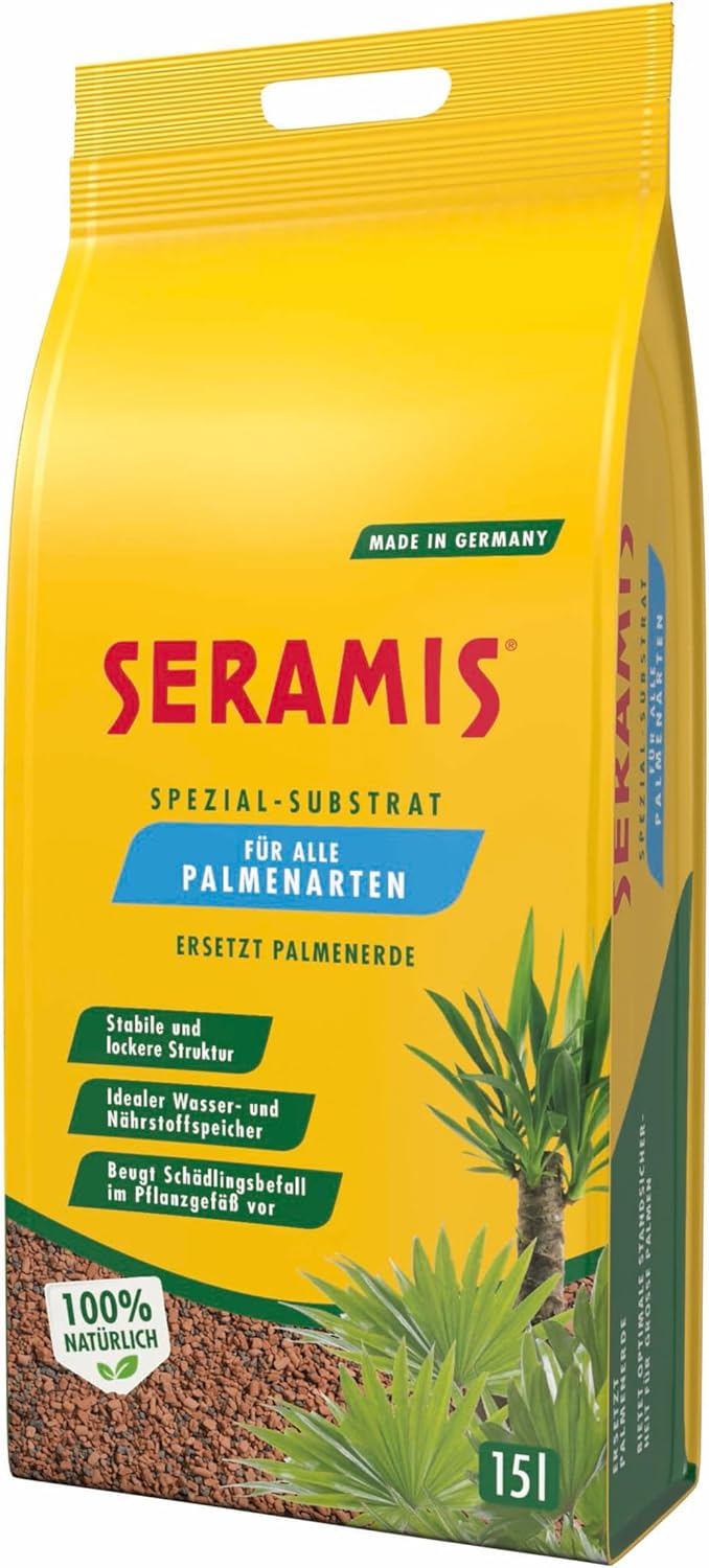 Seramis Spezial-Substrat für Palmen, 15 l & Giessanzeiger für alle Topfpflanzen, 2 Stück, Kein Batte