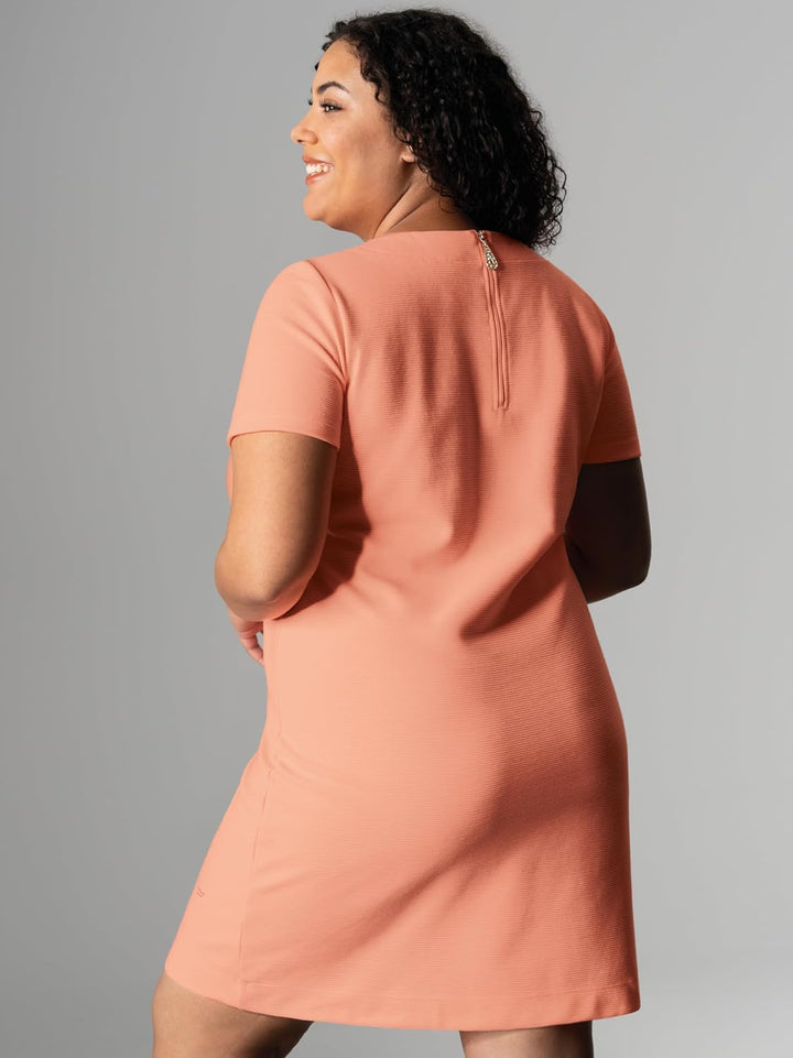 Trigema Halbarm Kleid mit Kristallsteinen, Aprikose
