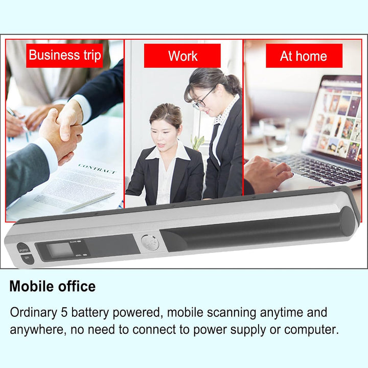 Tragbarer Dokumentenscanner, 900DPI Mobiler Handheld-Fotoscanner für A4-Dokumente, Bilder, Seiten, T