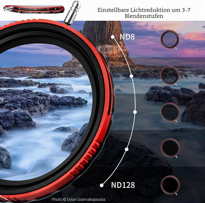 Haida CPL + VND 2-in-1 Filter 82mm - Polarisationsfilter variabler ND-Filter 3-7 Stopps ND8 ND16 ND3