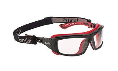 Bollé Safety ULTIPSI, Schwarz und Rot Schutzbrille, Einheitsgrösse, klare Objektive Serie ULTIM8