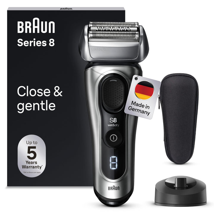Braun Series 8 Rasierer Herren Elektrisch mit 4+1 Scherkopf, Elektrorasierer, Präzisions-Langhaarsch