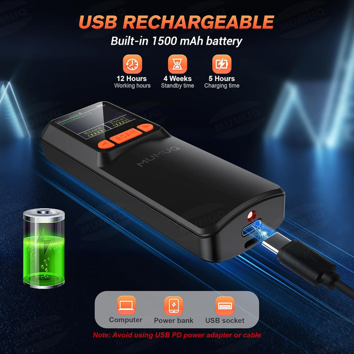 Barcode Scanner Kabelloser Mini 1D/2D QR Code Scanner mit LCD Display | 3-in-1 (BT/2.4G/USB) Konnekt