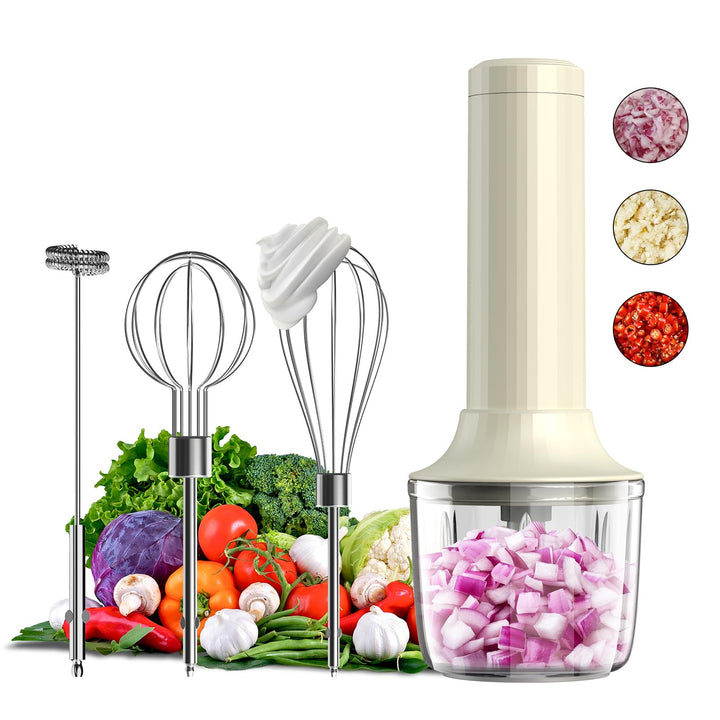Akku-Handmixer MixgoII, Handmixer Elektrischer Schneebesen & Milchaufschäumer, Handmixer Mini Mixer,