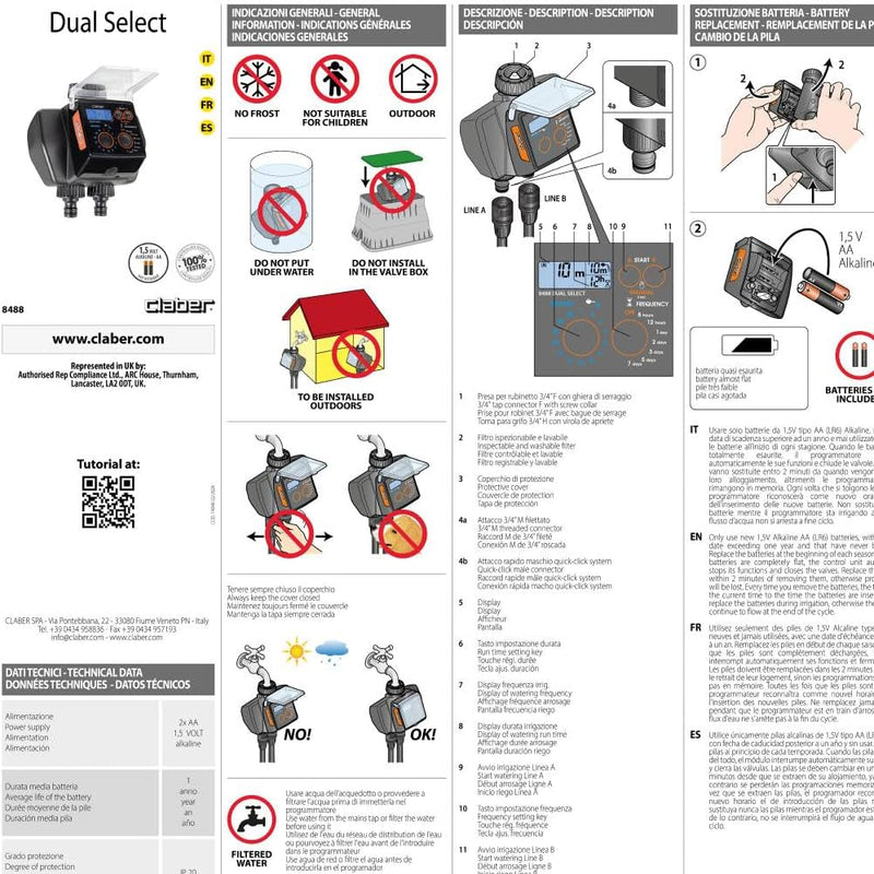 Claber dual - Programador dual select