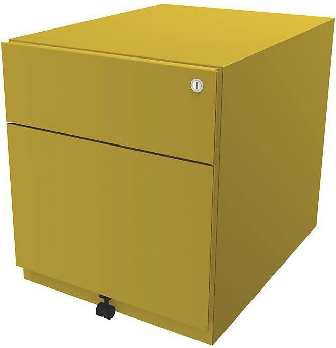 BISLEY Rollcontainer Note mit Griffleiste, 1 Universalschublade, 1 HR-Schublade, Metall, 641 Zinkgel