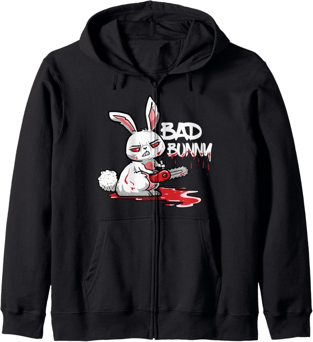 Bad Bunny Lustigs Horror Hase Halloween Kostüm Geschenk Kapuzenjacke