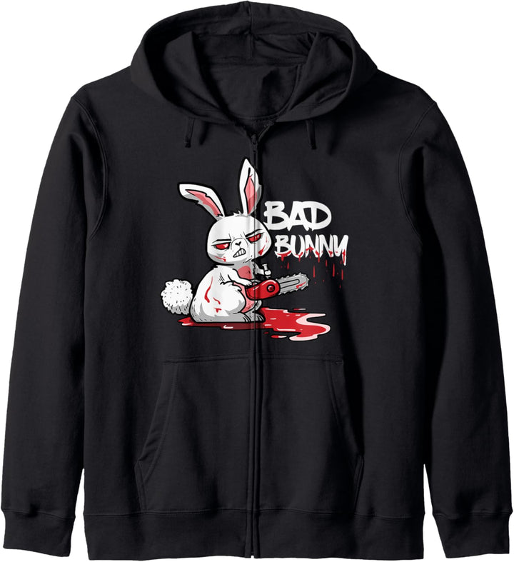 Bad Bunny Lustigs Horror Hase Halloween Kostüm Geschenk Kapuzenjacke