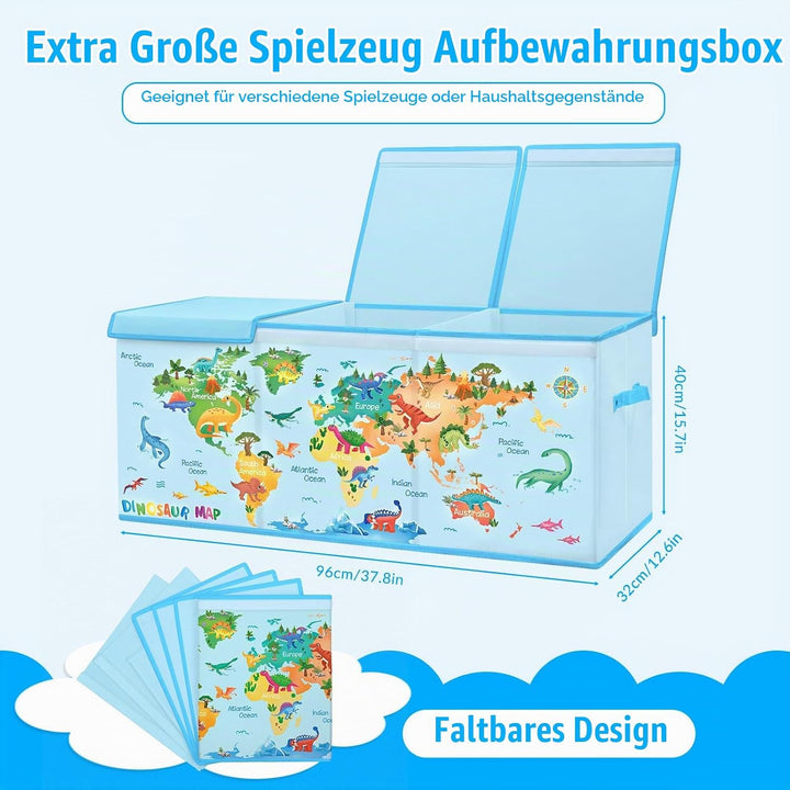 Extra Gross Aufbewahrungsbox mit Deckel Kinder, Zusammenklappbare Oxford-Spielzeugkiste mit Griff fü