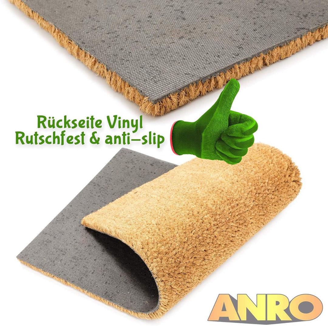 ANRO Kokosmatte Fussmatte Abstreifer Abtreter viele Grössen und Höhen Naturprodukt Rollenware Dicke