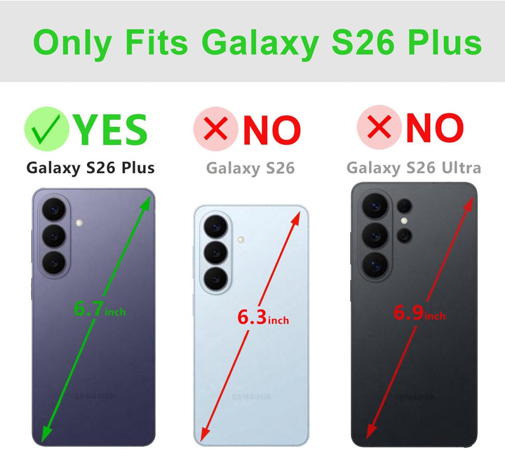 LENSUN Echtleder Hülle für Samsung Galaxy S26 Plus, Handyhülle [Echtes Leder][Kartenfach][RFID Schut