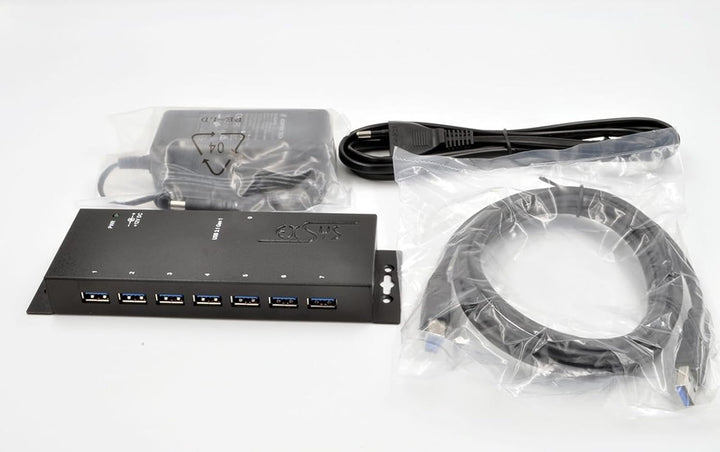Exsys USB 3.2 HUB 7-Port extern inkl.Netz. inkl.Netzteil 12V/3A und