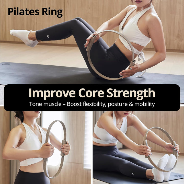 Build & Fitness Pilates Ring – 34,3 cm grosser Magic Circle für Oberschenkel, Rumpf und Arme – Leich