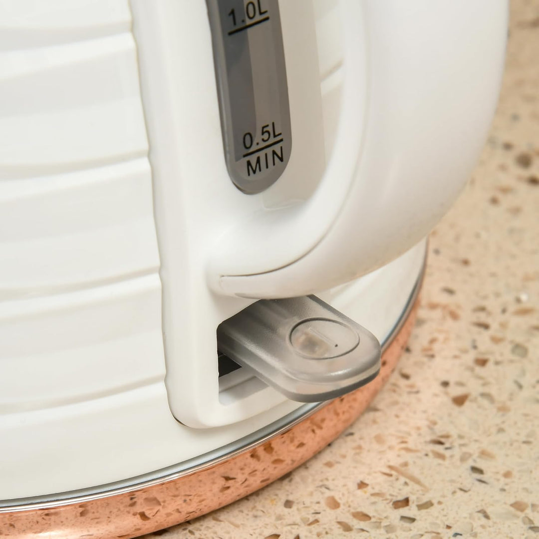 HOMCOM Wasserkocher Toaster Set Frühstück-Set mit 1,7L Wasserkocher, 4 Scheiben Toaster, 2200 W, 7 B