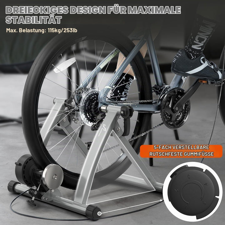 Sportneer Rollentrainer Fahrrad - Magnetischer Rollentrainer für 26-28" &amp; 700C Schnellspanner Vorder