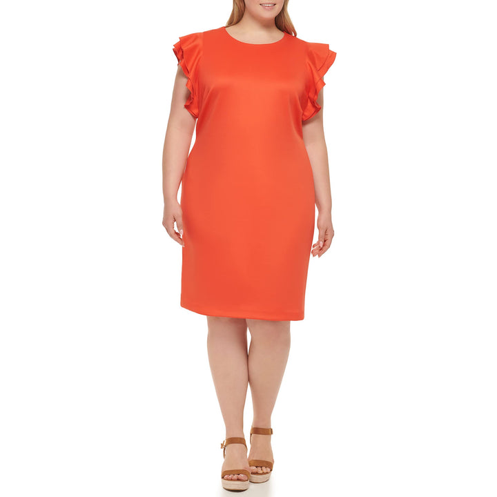 Tommy Hilfiger Damen Flutter Sleeve Scuba Dress Kleid 44 Grenadine, 44 Grenadine